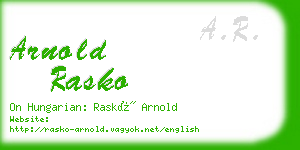 arnold rasko business card